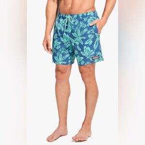 Vineyard Vines Men’s Blue Printed Chappy Swim Trunks – Size Large